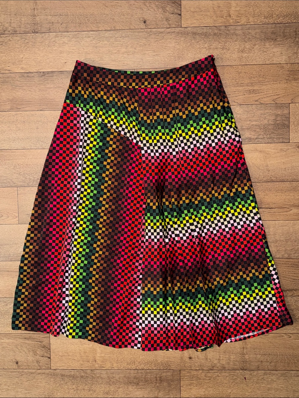Le Superbe Size 12 Skirt Check Print Colorful Playful Quiet Luxury Anthropologie